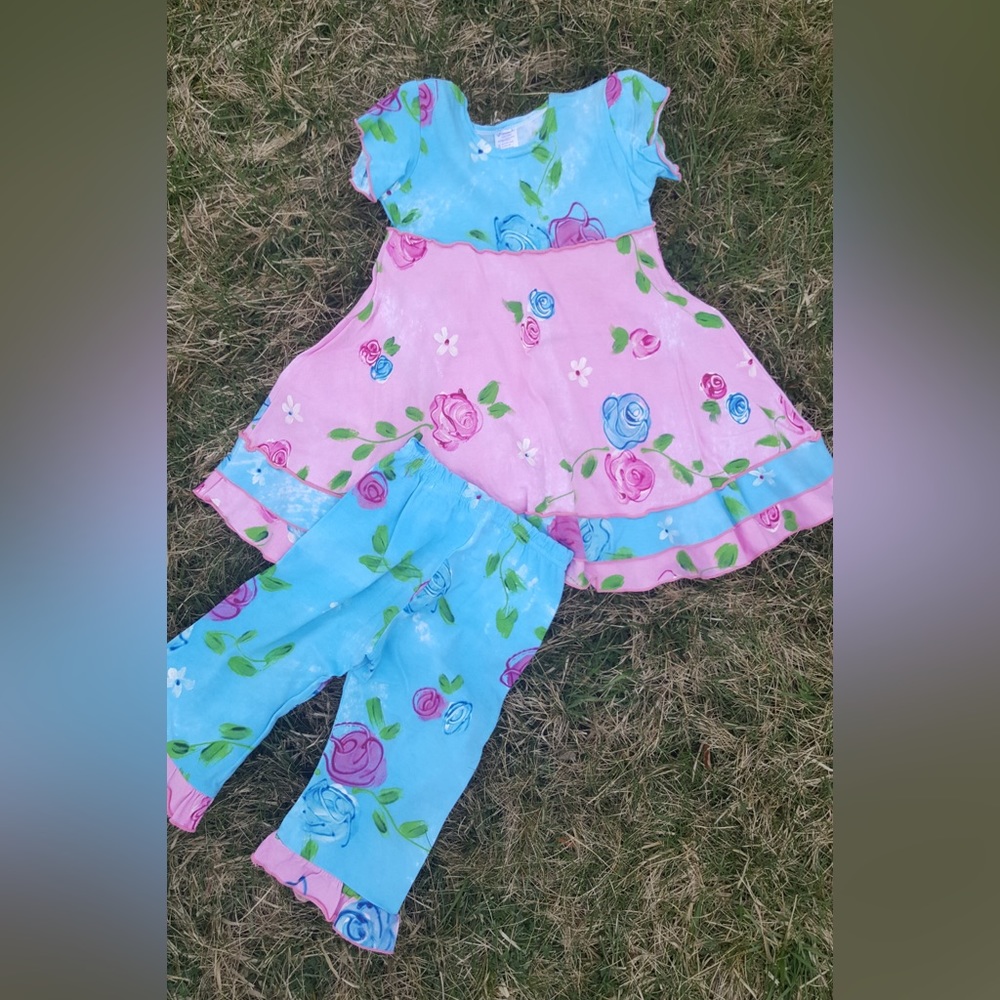 Sz 4 Indygo Girls Boutique Designer Dress & Bottoms set